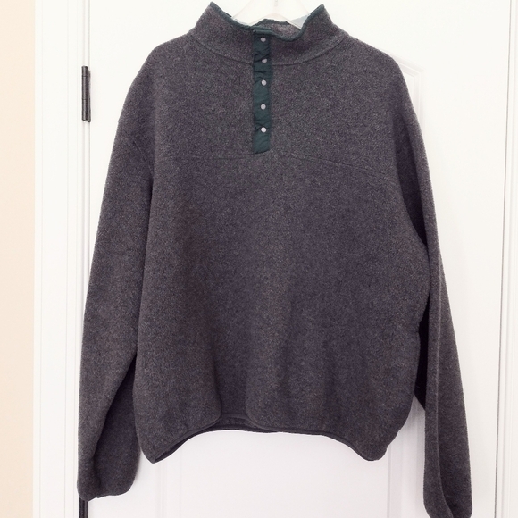 Lands' End Gray Fleece Pullover Sz XL - Picture 1 of 11